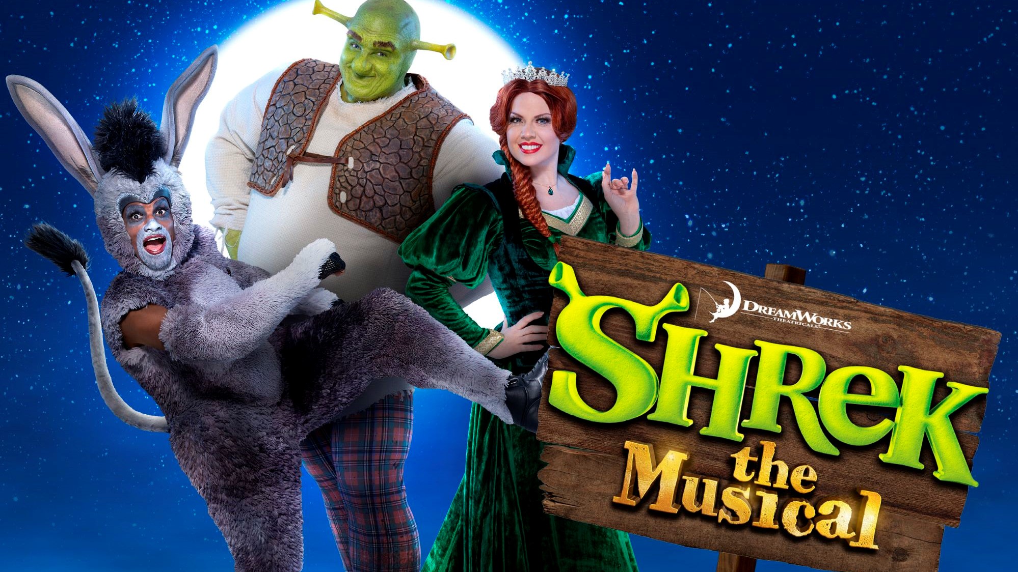 Shrek the Musical UK tour cast with Joanne Clifton Stageberry