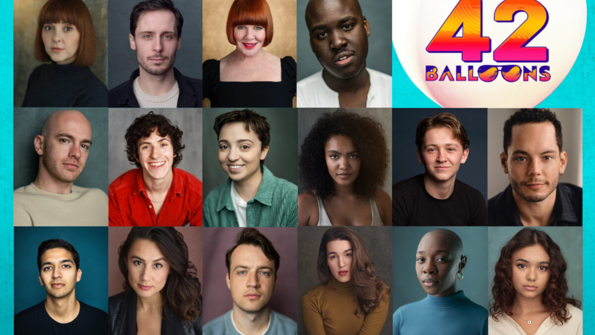 Headshots of the 42 Ballrons musical cast
