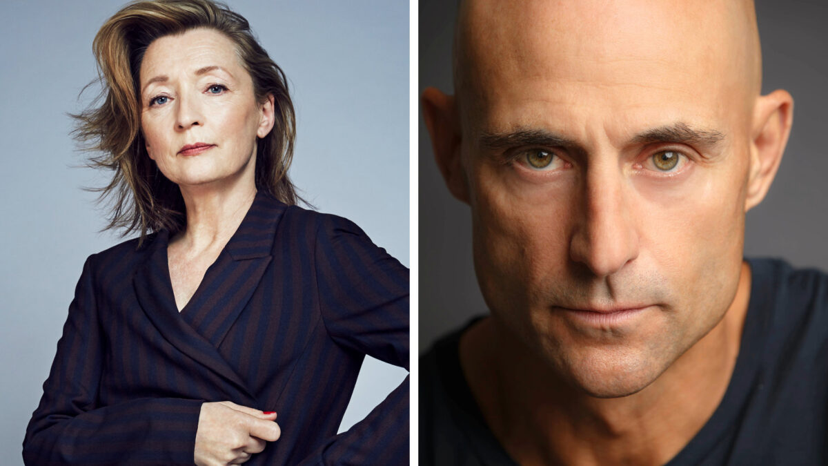 Mark Strong and Lesley Manville headshots