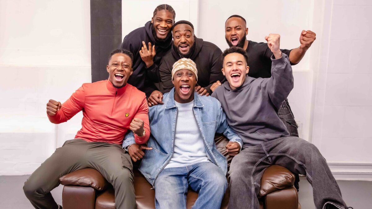 Cast of For Black Boys... pose for a group photo
